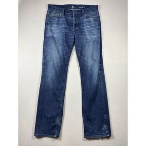 7 For All Mankind Standard Jeans Mens 34 x 33 Distressed whiskering‎ thrashed